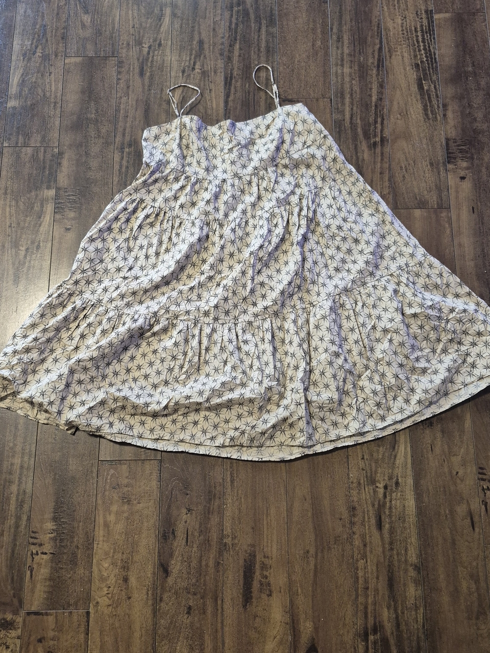Levi's Beige Spotted Tiered 100% Cotton Mini Dress - Picture 4 of 8